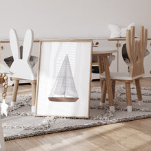 Load image into Gallery viewer, Coastal sea boat art print 07-119