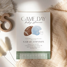Load image into Gallery viewer, 2032 Blue Game day Football Sports Baby Boy Shower Invite, Editable Template, Digital Download