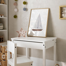 Load image into Gallery viewer, Coastal sea boat art print 07-119