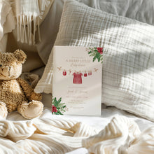Load image into Gallery viewer, 2029 Winter Baby Shower Invitation Set: Festive Floral Template (Digital Download)