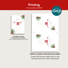 Load image into Gallery viewer, 2029 Winter Baby Shower Invitation Set: Festive Floral Template (Digital Download)