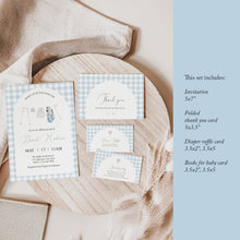 Load image into Gallery viewer, Editable Blue Golf Baby Shower Invitation Mini Set