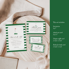 Load image into Gallery viewer, Golf Baby Shower Mini Set New to the Club Preppy Shower Cards Template Bundle