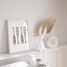 Load image into Gallery viewer, Coastal watercolor blue peddle art print 07-119