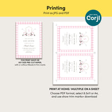 Load image into Gallery viewer, Preppy Pink Gingham Golf Baby Shower Invitation Crest Monogram Editable Baby Invite 2041