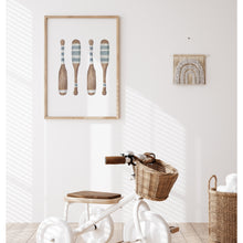 Load image into Gallery viewer, Coastal watercolor blue peddle art print 07-119