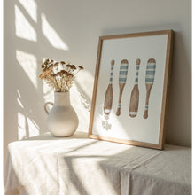 Load image into Gallery viewer, Coastal watercolor blue peddle art print 07-119