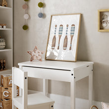 Load image into Gallery viewer, Coastal watercolor blue peddle art print 07-119