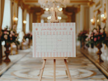 Load image into Gallery viewer, Editable peach baby shower baby arrival due date sign template 2010