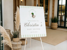 Load image into Gallery viewer, Editable Mallard duck baby shower welcome sign template 0212