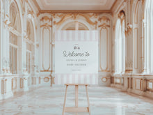 Load image into Gallery viewer, Editable Pink color baby shower welcome sign template 0208