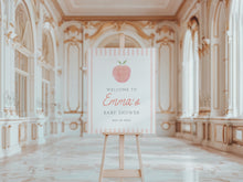 Load image into Gallery viewer, Editable peach baby shower welcome sign template 0210