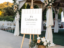 Load image into Gallery viewer, Editable Neutral color baby shower welcome sign template 0207