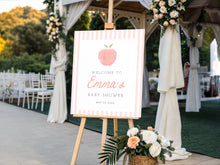 Load image into Gallery viewer, Editable peach baby shower welcome sign template 0210