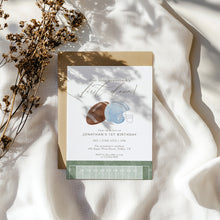 Load image into Gallery viewer, 0325 Blue First Down Football Birthday Invitation Template, Editable Digital Download