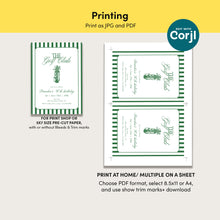Load image into Gallery viewer, 0329 Golf Club Birthday Invitation Template, 30th Golf Party Invite, Preppy Green Stripe, Editable Download