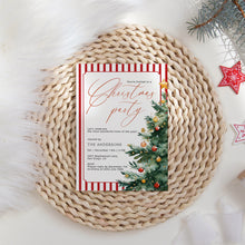 Load image into Gallery viewer, 2033 Christmas Tree Dinner Party Invite, Digital Download, Winter Holiday, Editable Template