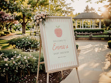 Load image into Gallery viewer, Editable peach baby shower welcome sign template 0210