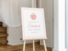 Load image into Gallery viewer, Editable peach baby shower welcome sign template 0210