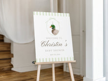 Load image into Gallery viewer, Editable Mallard duck baby shower welcome sign template 0212