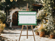 Load image into Gallery viewer, Editable green golf caddie baby shower baby arrival due date sign template 0209