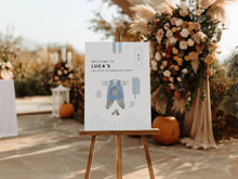 Load image into Gallery viewer, Corjl editable blue 100 day Baek-il welcome sign board 0304