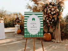 Load image into Gallery viewer, Editable green golf caddie color baby shower welcome sign template 0209