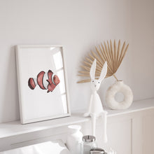 Load image into Gallery viewer, Coastal watercolor Red Clownfish art print 07-119