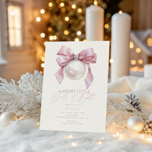 Load image into Gallery viewer, 2033 A Merry Little Girls' Night Pink Ornament Christmas Party Invite, Digital Download, Editable Template