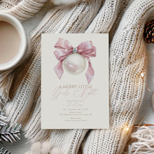 Load image into Gallery viewer, 2033 A Merry Little Girls' Night Pink Ornament Christmas Party Invite, Digital Download, Editable Template
