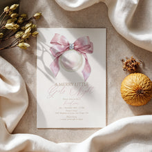 Load image into Gallery viewer, 2033 A Merry Little Girls' Night Pink Ornament Christmas Party Invite, Digital Download, Editable Template