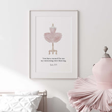Load image into Gallery viewer, Watercolor pink ballerina bible verse set of 2 art prints 07-176