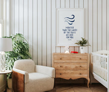 Load image into Gallery viewer, Watercolor blue Christian kids mightier than waves Psalm 93:4 art print 07-99