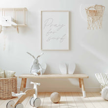 Load image into Gallery viewer, Coastal watercolor pray for surf art print 07-131