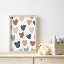 Load image into Gallery viewer, Watercolor boho rainbow heart art print 07-169