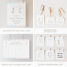 Load image into Gallery viewer, Silly Goose Gender Reveal Bundle Template, Pink Blue Baby Shower Party Decorations, Editable Invite 2011