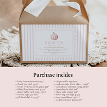 Load image into Gallery viewer, 2019 pink pumpkin baby shower party bundle
