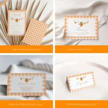 Load image into Gallery viewer, 0208 little pumpkin is on the way fall Halloween baby shower invitation party bundle