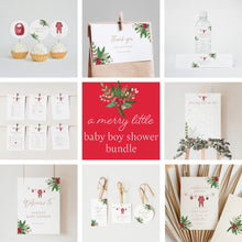 Load image into Gallery viewer, 2029 Christmas Baby Shower Invite Bundle: Festive Decor & Games (Digital Download)