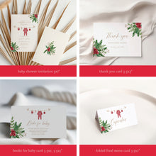 Load image into Gallery viewer, 2029 Christmas Baby Shower Invite Bundle: Festive Decor & Games (Digital Download)