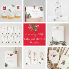 Load image into Gallery viewer, 2029 Christmas Baby Shower Invite Bundle: Printable Holiday Decorations (Digital Download)