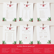 Load image into Gallery viewer, 2029 Christmas Baby Shower Invite Bundle: Printable Holiday Decorations (Digital Download)