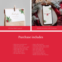 Load image into Gallery viewer, 2029 Christmas Baby Shower Invite Bundle: Printable Holiday Decorations (Digital Download)