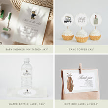 Load image into Gallery viewer, Golf Baby Shower Bundle Teddy Bear Preppy New to the Club Boy Shower Template 2041