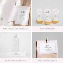 Load image into Gallery viewer, Blue Golf cart baby shower party invitation bundle 2041