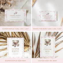 Load image into Gallery viewer, Baby Is Brewing Baby Shower Bundle, Pink Floral Cafe Theme Editable Templates Corjl 2044