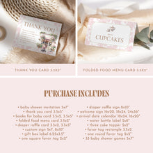Load image into Gallery viewer, Baby Is Brewing Baby Shower Bundle, Pink Floral Cafe Theme Editable Templates Corjl 2044
