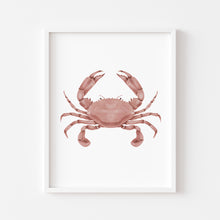 Load image into Gallery viewer, Coastal watercolor Red crab art print 07-119