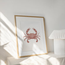 Load image into Gallery viewer, Coastal watercolor Red crab art print 07-119