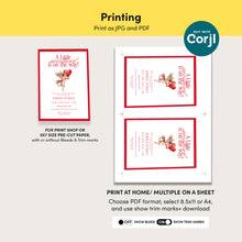 Load image into Gallery viewer, 2036 Sweetheart Cupid Baby Shower Invitation, Vintage Angel Editable Template, Digital Download